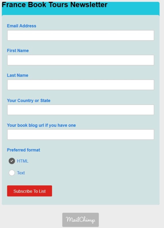 Newsletter sign up form