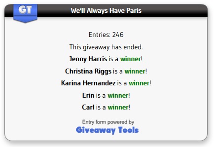 we'll always have paris winners