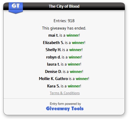 The City of Blood winners