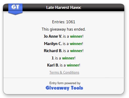 Late Harvest Havoc winners