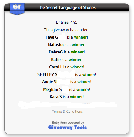 Secret Language of Stones winners