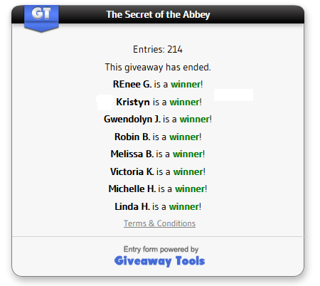 The Secret of the Abbey winners