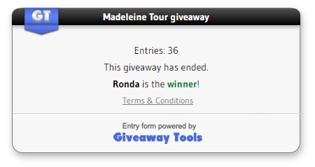 Madeleine Tour Giveaway winner