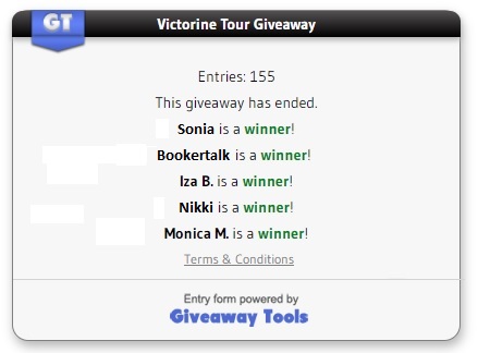 Victorine Tour giveaway winners